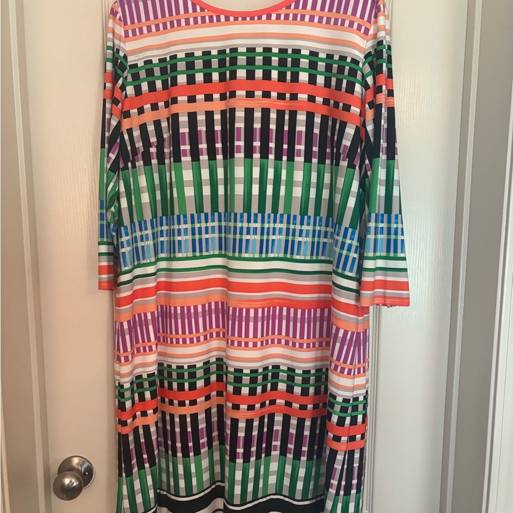 Colorful Eliza J Long Sleeve Sheath Dress - EUC